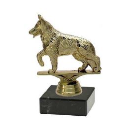 Trophäe Figur HUND auf Marmor