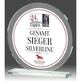 Glasaufsteller B335 SONNE mit Aufdruck